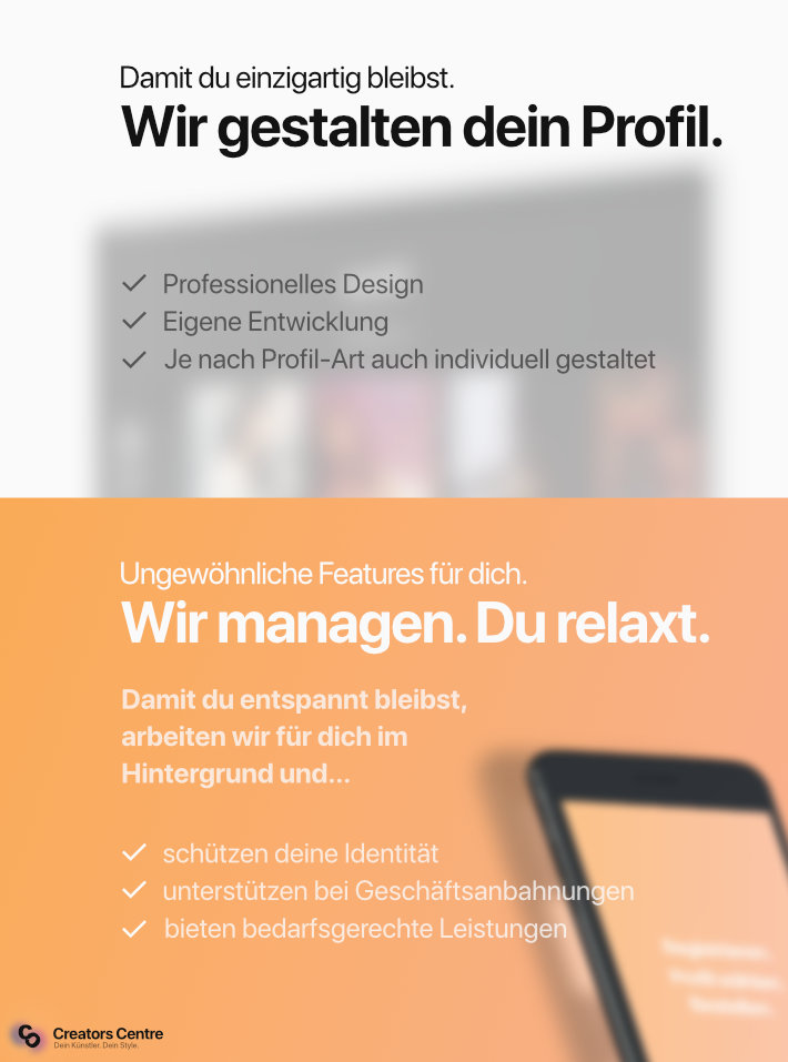 Damit du relaxt bleibst. Wir gestalten dein Profil. | Creators-Centre.de